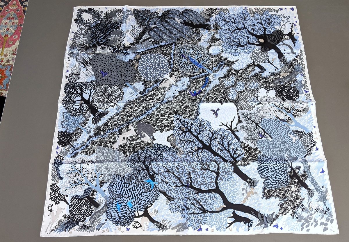 Hermes 2017 Blanc/Ciel/Noir DANS UN JARDIN ANGLAIS by Alice