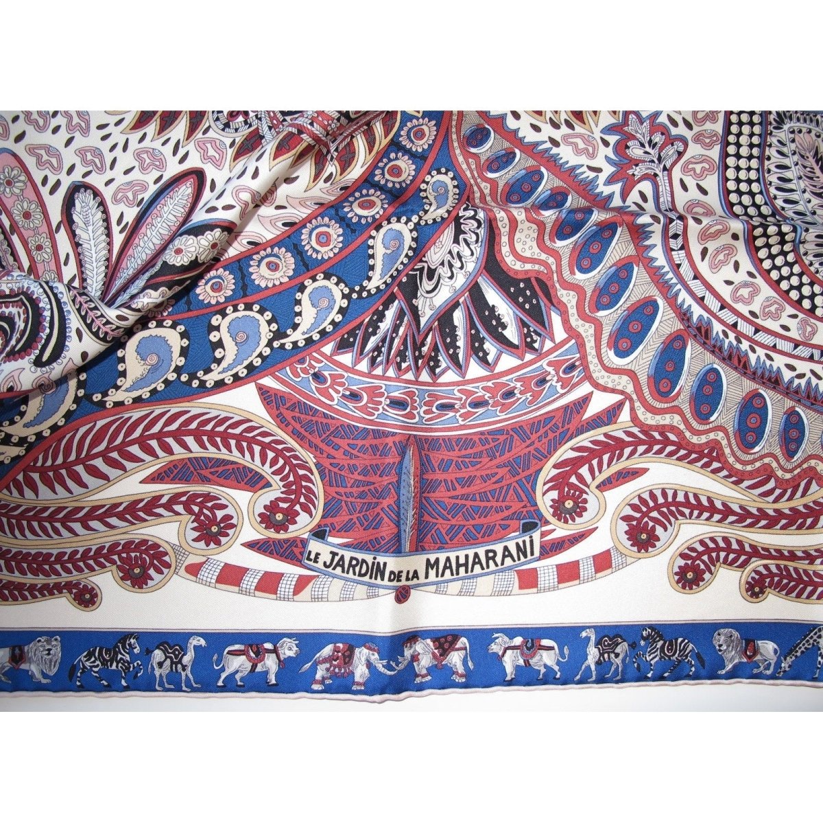 Hermes 2017 Blue/Pink Le Jardin de la Maharani by Annie Faivre, Mint! - poupishop