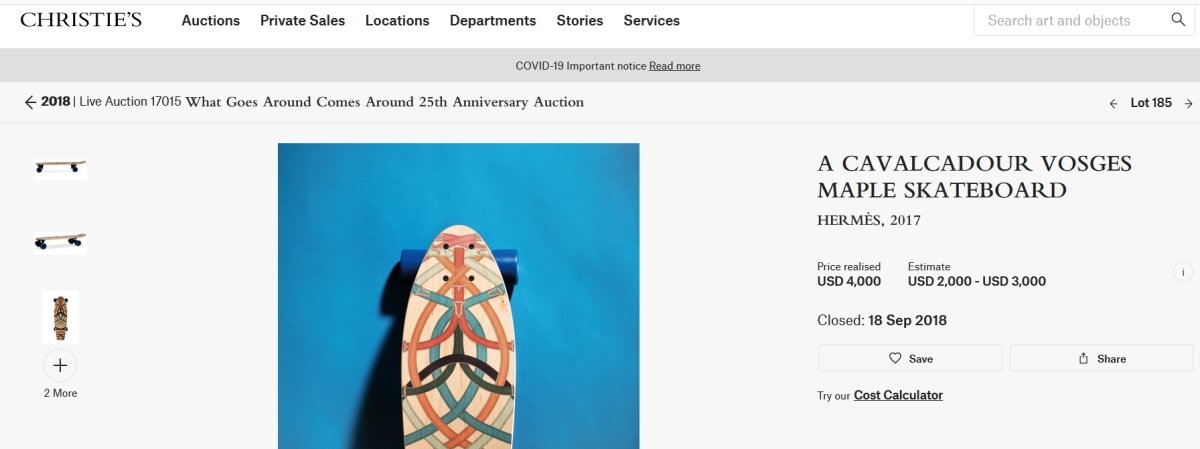 Hermes 2017 Cavalcadour Vosges Maple Skateboard, BNIB! - poupishop