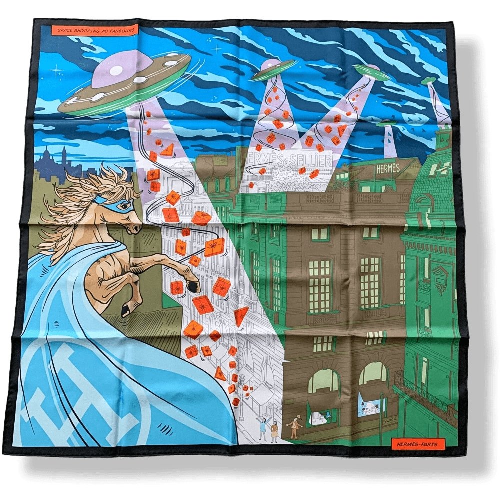 Hermes Space Shopping Au Faubourg Scarf