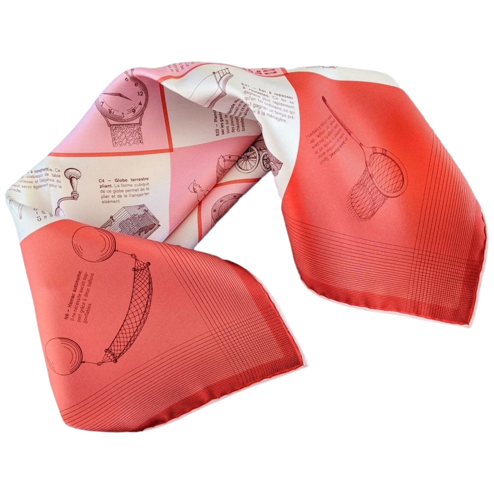 Hermes 2017 cw08 Corail/Parchemin/Saumon LES OBJETS INTROUVABLES Twill Gavroche 45 CM