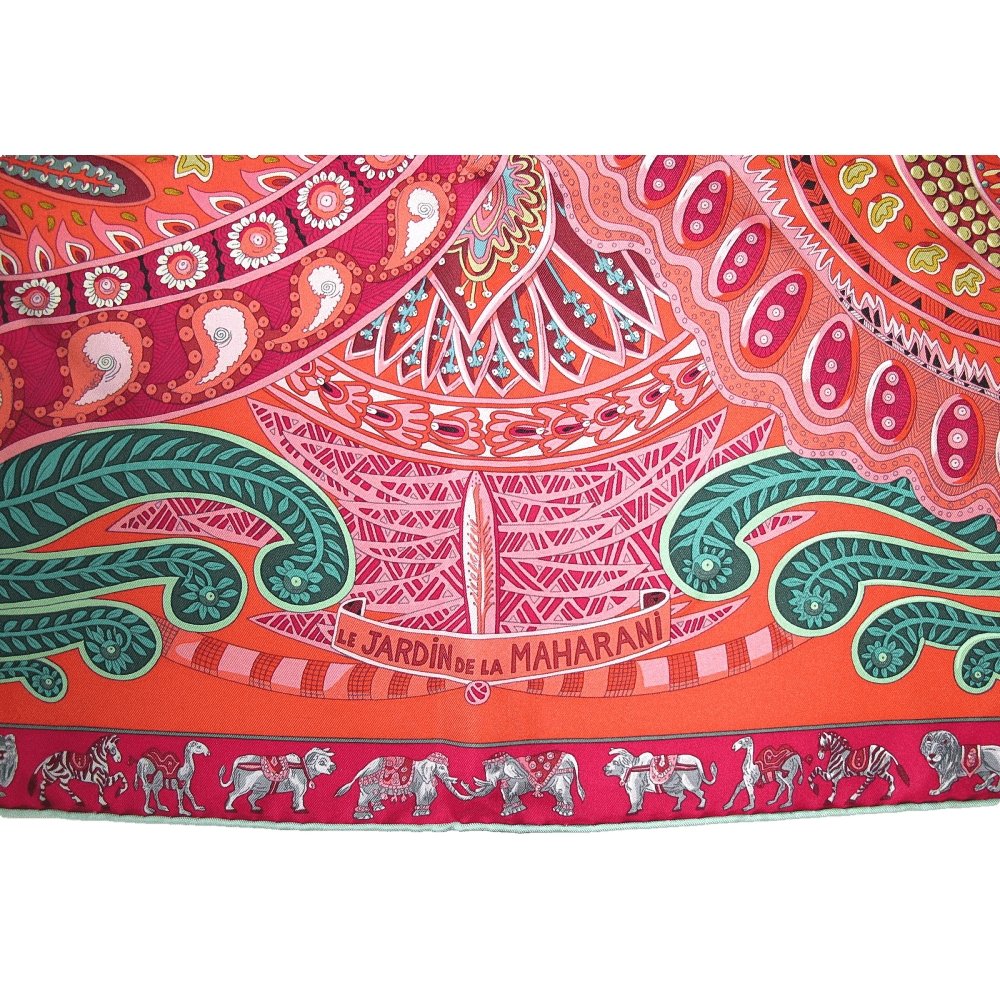 Hermes 2017 Rose Orange Bleu Acier Le Jardin de la Maharani by Annie Faivre, Mint! - poupishop