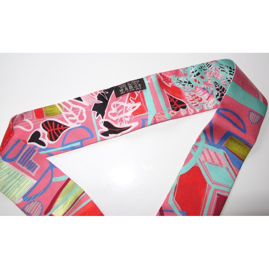 Hermes 2017 Rose Turquoise Modernisme Tropical Twilly, NIB! - poupishop