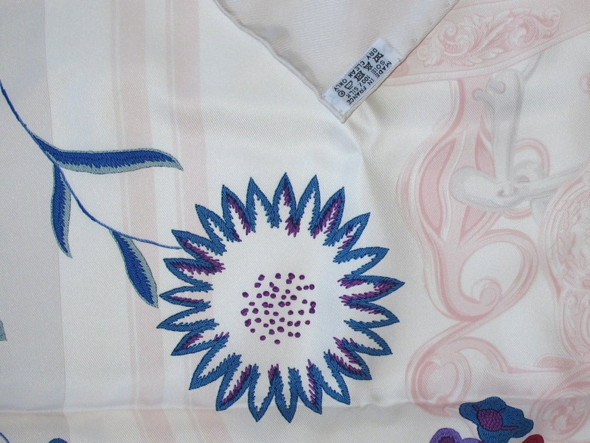 Hermes 2017 White Baby Pink Brides Fleuries Twill 90cm, NIB! - poupishop