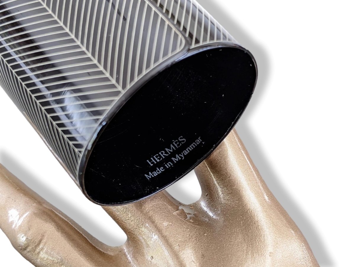 Hermes 2018 Black/Silver Resine Manchette CHEVRON Bracelet All Sizes, New and Incredible! - poupishop