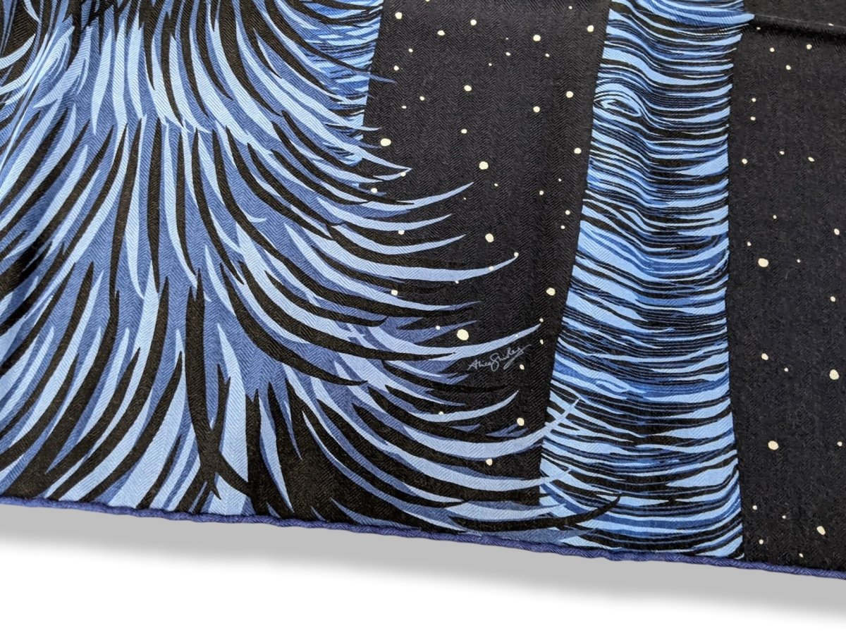 Hermes 2018 Bleu Marine/Azur/Ciel AWOOOOO by Alice Shirley 70% Cashmere/30% Silk Carre H 100 cm, BNWT! - poupishop