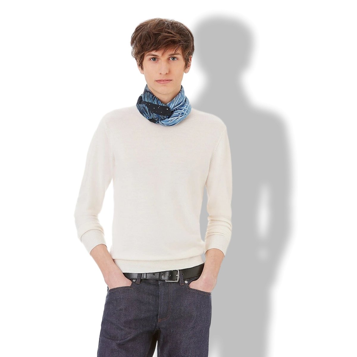 Hermes 2018 Bleu Marine/Azur/Ciel AWOOOOO by Alice Shirley 70% Cashmere/30% Silk Carre H 100 cm, BNWT! - poupishop