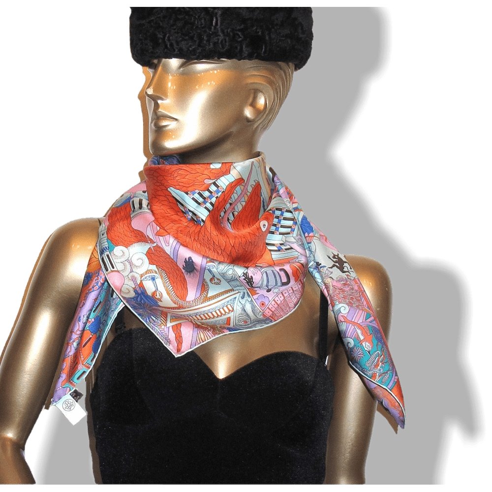 Hermes 2018 cw05 Animapolis by Jan Bajtlik Twill scarf, NIB! - poupishop