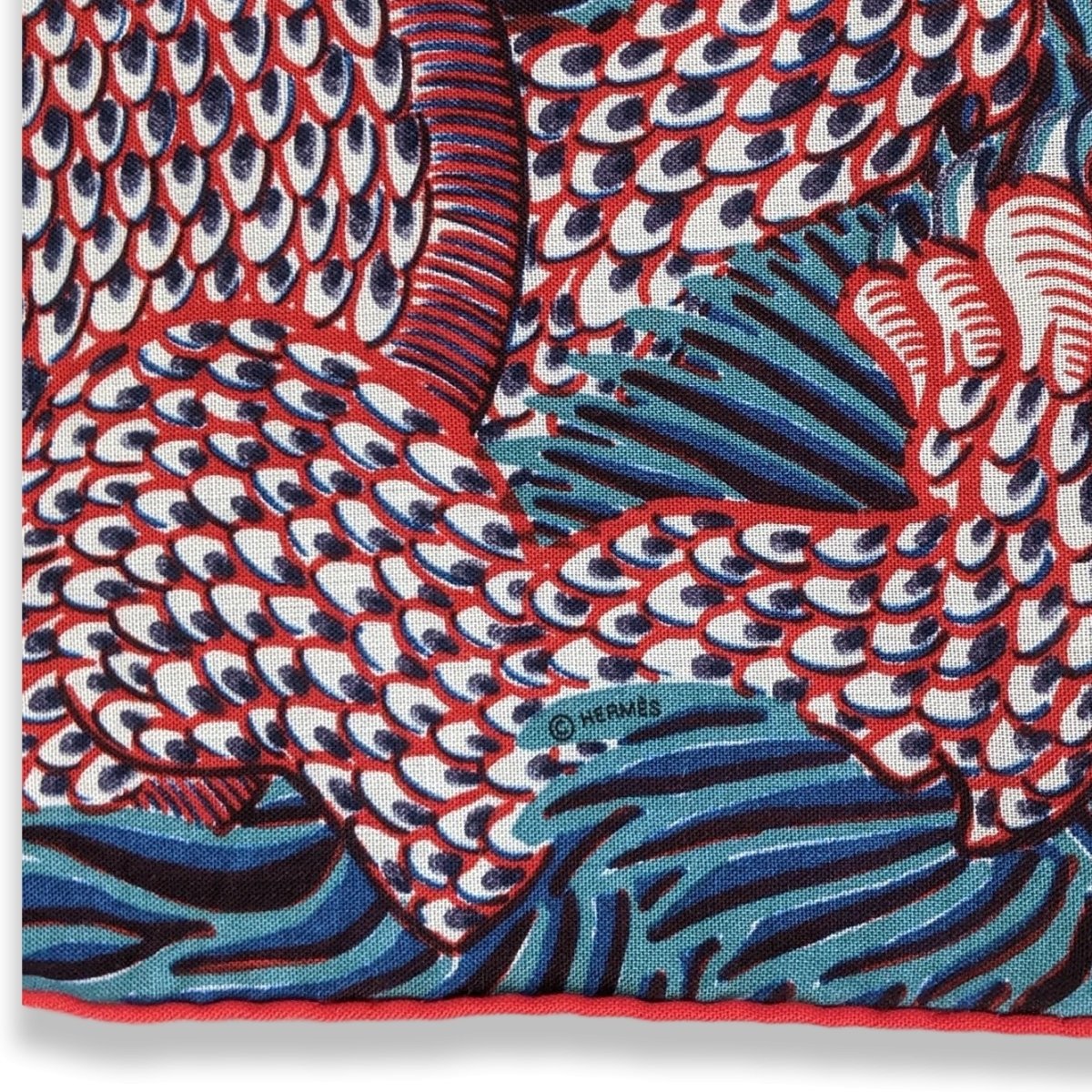 Hermes 2018 Piment/Marine/Blanc SWEET DREAMS Monsters by Jan Bajtlik 70% Wool/30% Silk Carre H 100 cm, BNWT! - poupishop