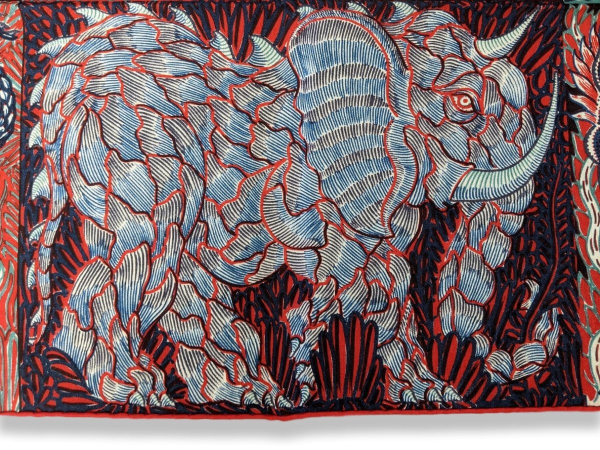 Hermes 2018 Piment/Marine/Blanc SWEET DREAMS Monsters by Jan Bajtlik 70% Wool/30% Silk Carre H 100 cm, BNWT! - poupishop