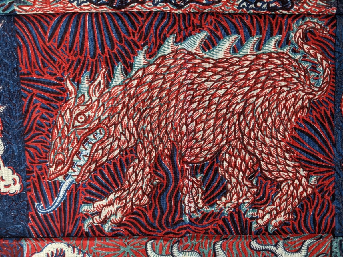 Hermes 2018 Piment/Marine/Blanc SWEET DREAMS Monsters by Jan Bajtlik 70% Wool/30% Silk Carre H 100 cm, BNWT! - poupishop