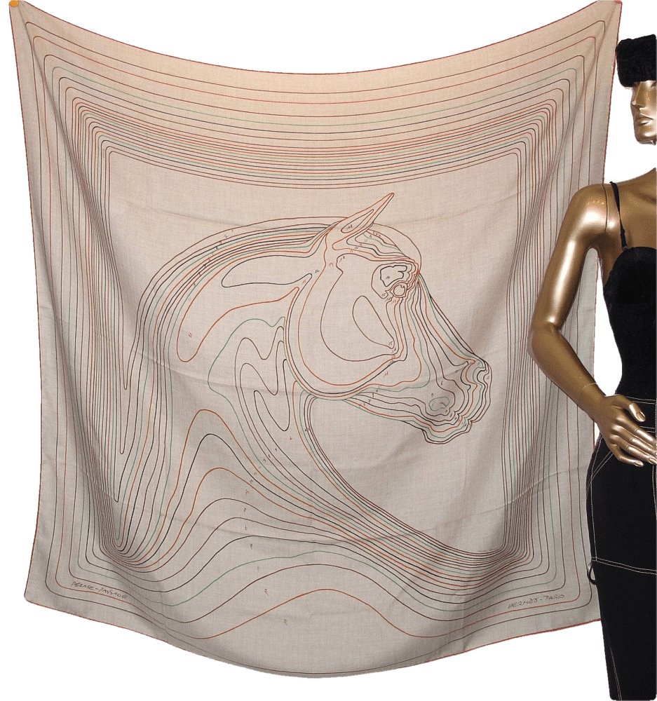 Hermes Pegase - Paysage Unisex Cashmere Shawl 140