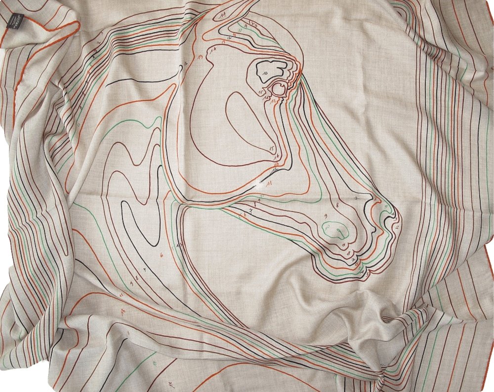 Hermes Pegase - Paysage Unisex Cashmere Shawl 140