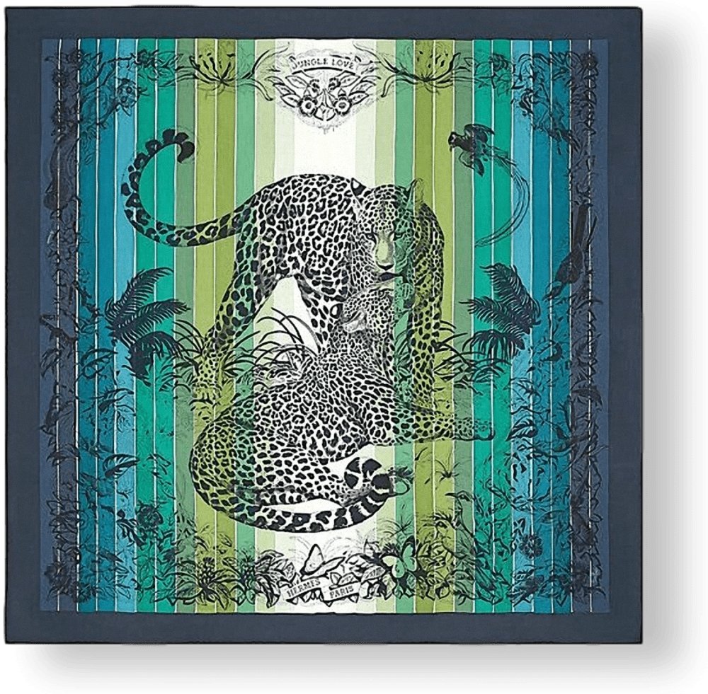 Hermes JUNGLE LOVE RAINBOW by Robert Dallet Twill 90
