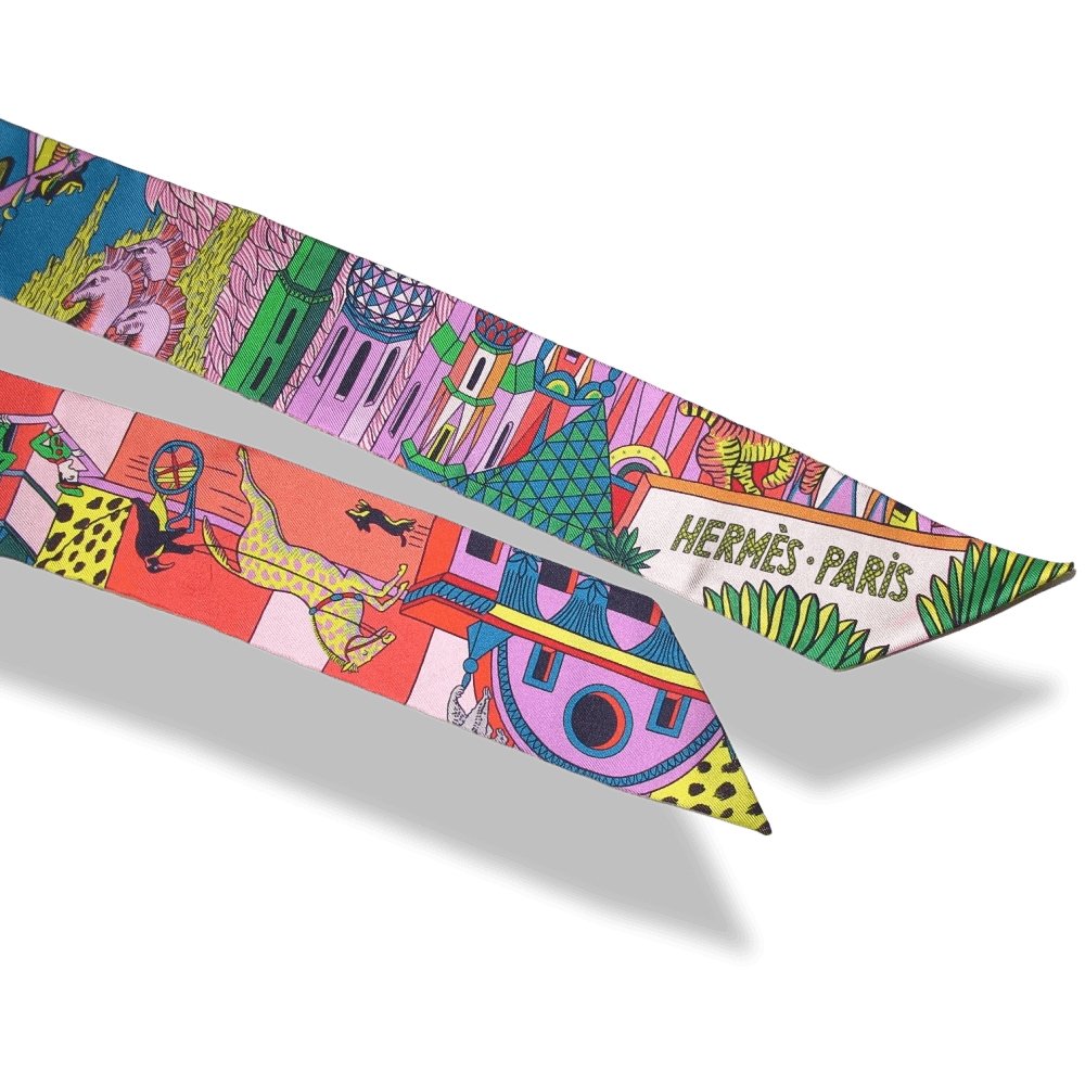 Hermes ANIMAPOLIS PLUMETIS Silk Twilly