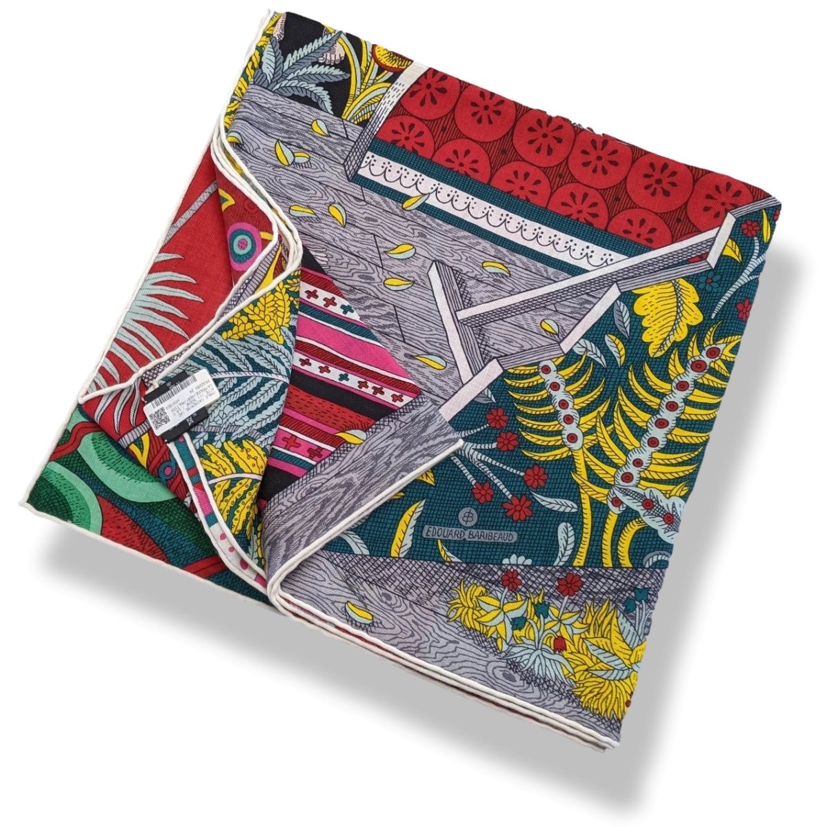 Hermes 2019 Rouge/Vert/Multi ACTE III, SCENE I, LA CLAIRIERE by Edouard Baribeaud Cashmere Shawl 140, BNWT!
