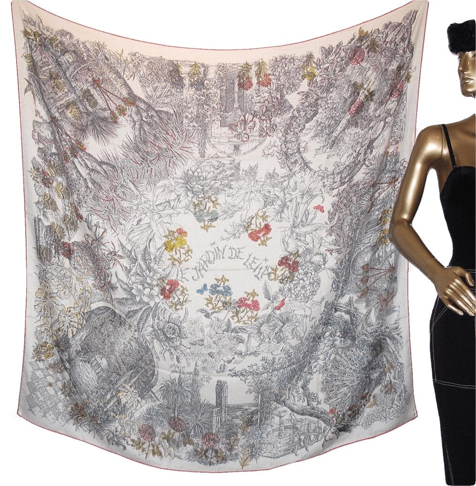 Hermes Le Jardin de Leila au Bloc Cashmere Shawl 140