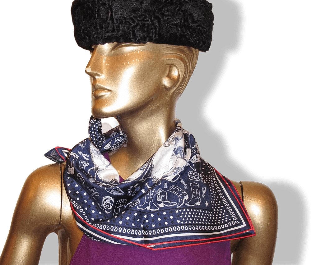 Hermes Rodeo des Cowgirls by Kermit Oliver Silk Bandana 55