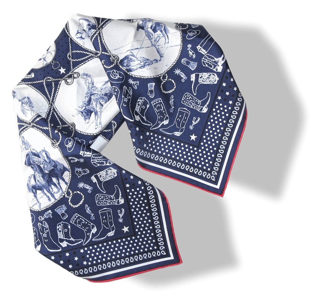 Hermes Rodeo des Cowgirls by Kermit Oliver Silk Bandana 55