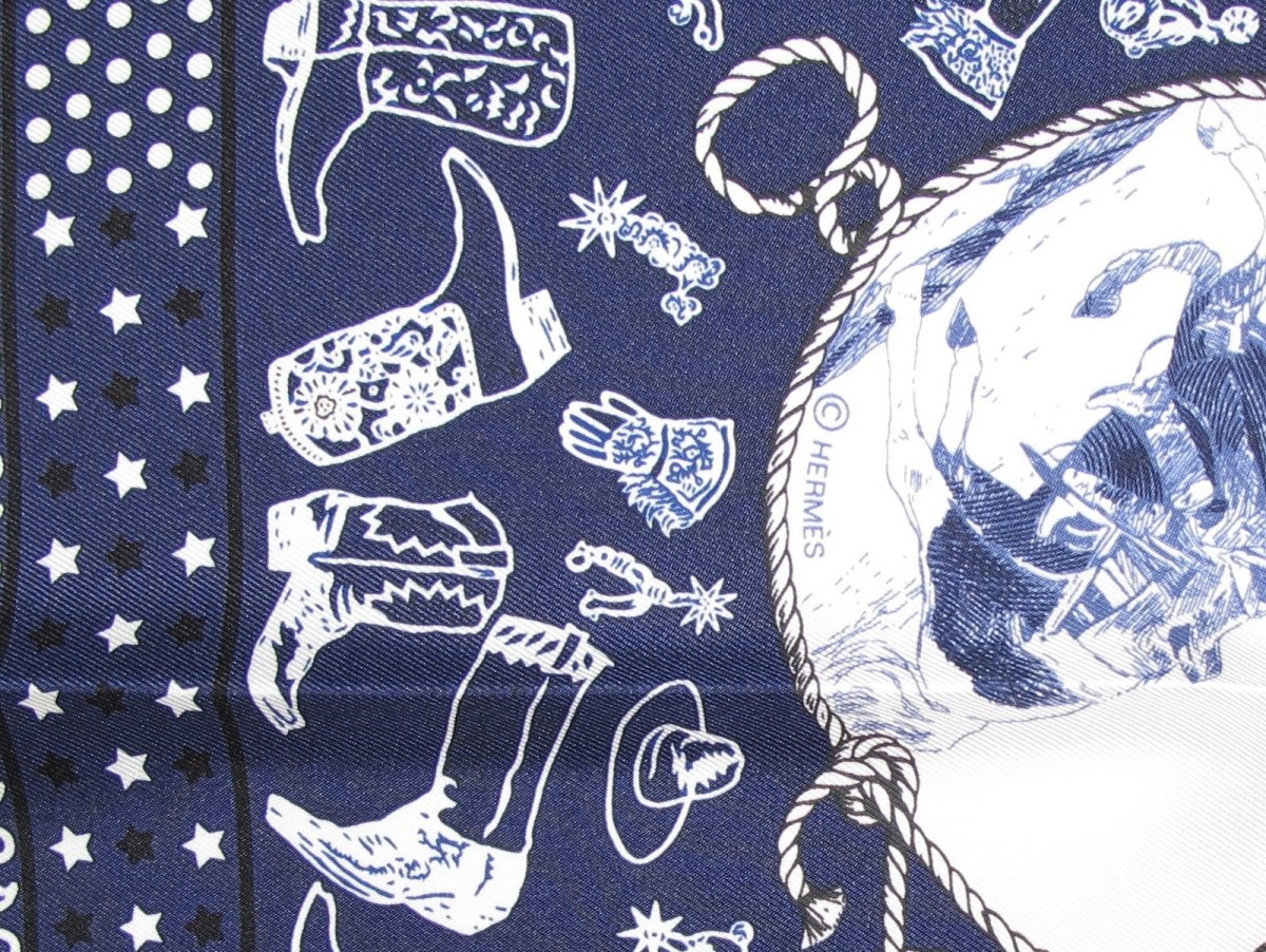 Hermes Rodeo des Cowgirls by Kermit Oliver Silk Bandana 55