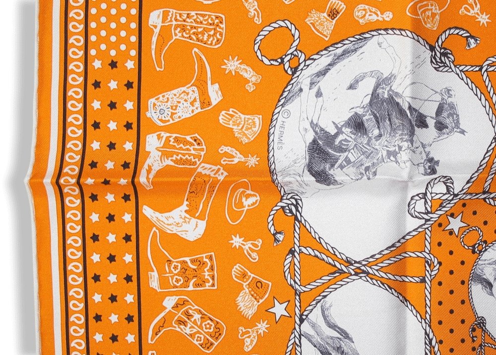 Hermes Rodeo des Cowgirls by Kermit Oliver Silk Bandana 55
