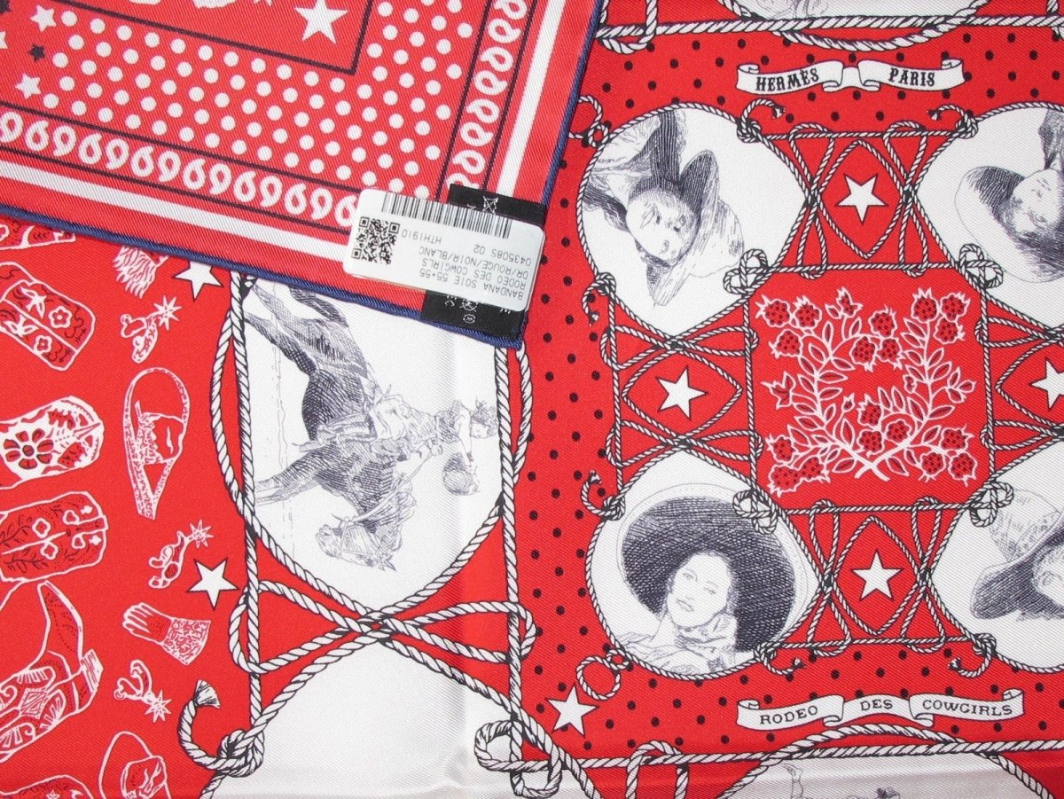 Hermes Rodeo des Cowgirls by Kermit Oliver Silk Bandana 55