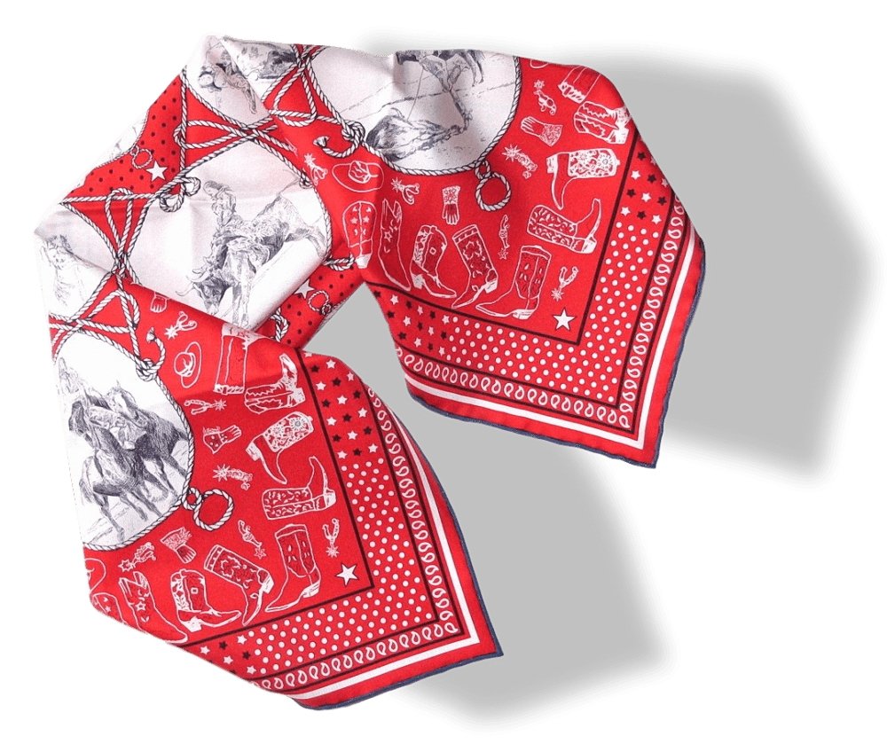 Hermes Rodeo des Cowgirls by Kermit Oliver Silk Bandana 55