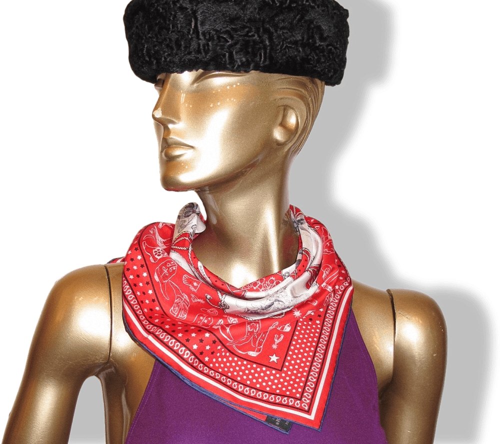 Hermes Rodeo des Cowgirls by Kermit Oliver Silk Bandana 55