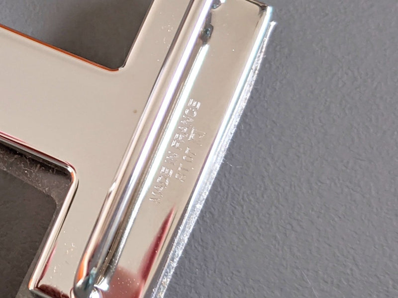 Hermes [66] Caramel Ochre Lacquered Enamel & Palladium QUIZZ Belt Buckle H 32 mm, New with Pochette! - poupishop