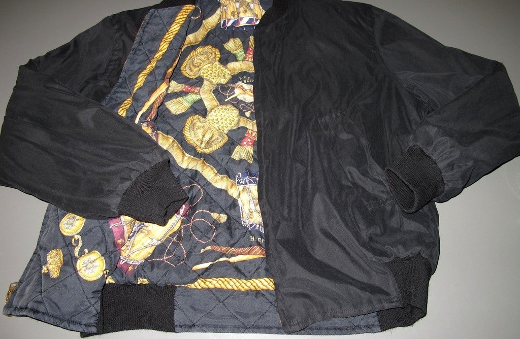 Hermes 80s Les Tambours Men Reversible Bomber