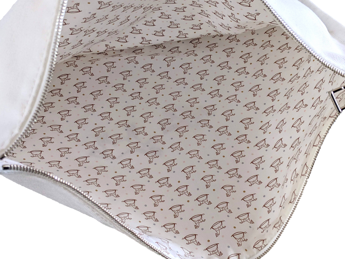 Hermes Blanc Cotton Trousse " A Dada " Toilet Bag GM