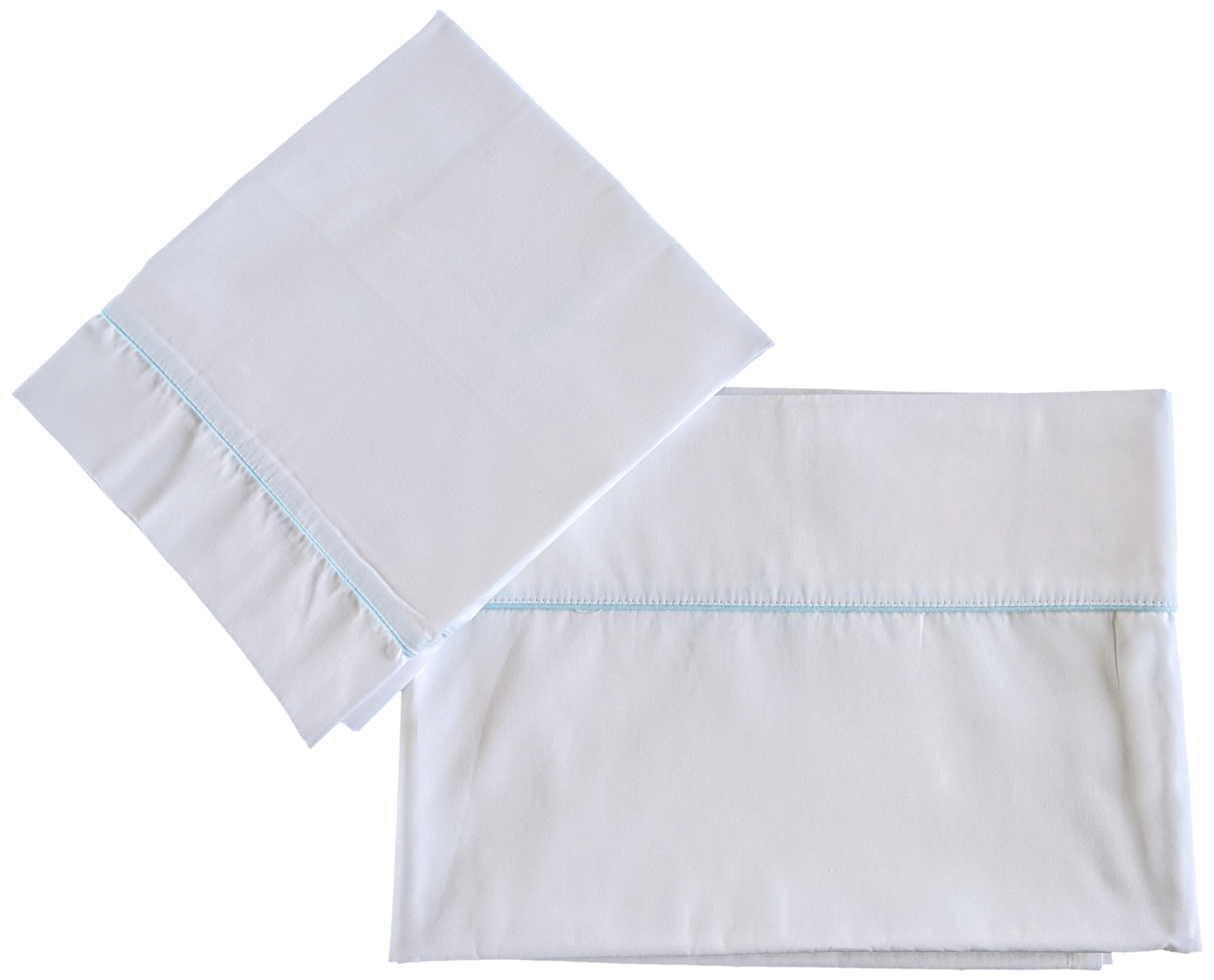 Hermes Blanc/Bleu Azur Trim Parure de Berceau " Adada " Crib Set