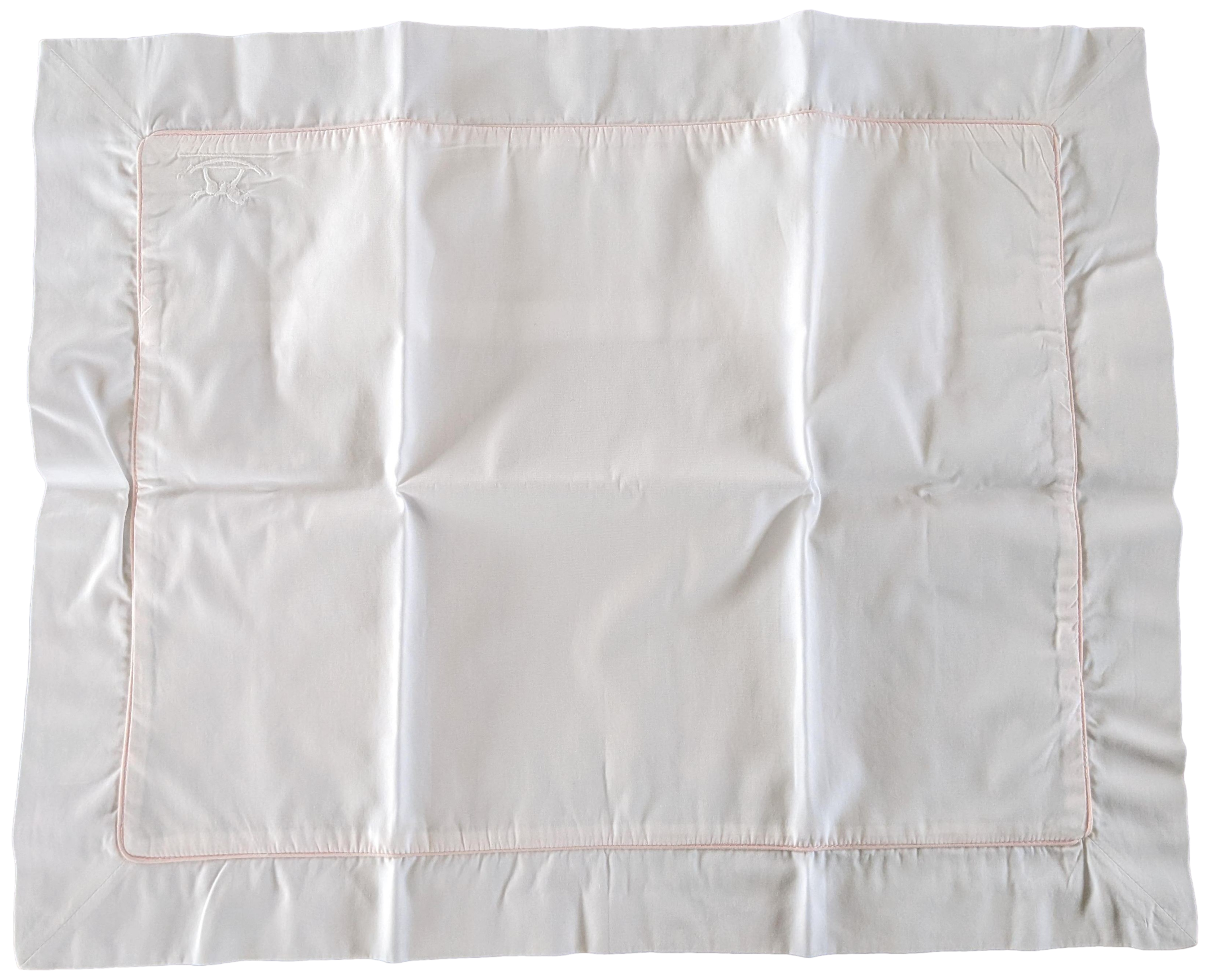 Hermes Blanc/Rose Trim Parure de Berceau " Adada " Crib Set