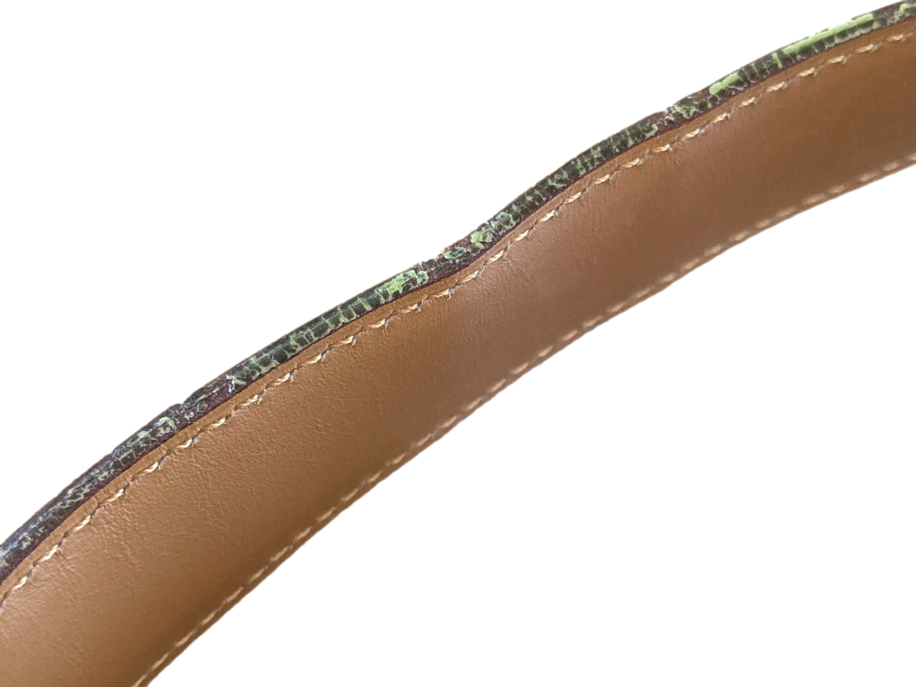 Hermes Anis/Naturel Crocodile Alligator Reversible Strap Belt 32 mm, Sz 90