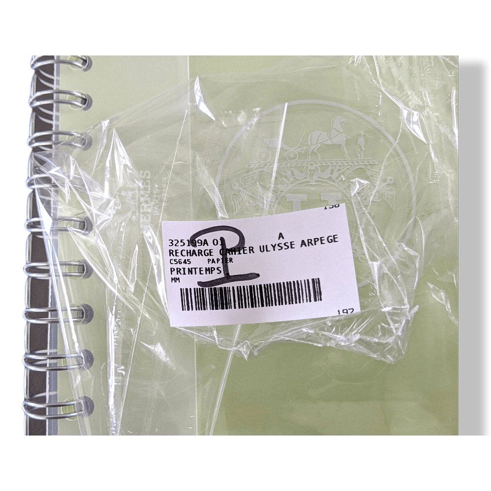Hermes Anis Geen White ULYSSE ARPEGE PRINTEMPS MM Cahier NoteBook Refill, BNIB!