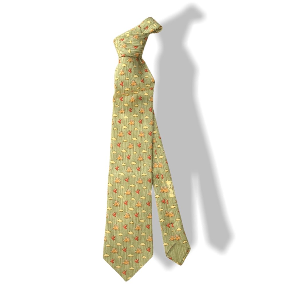Hermes Pegase Birds Twill Silk Tie, Nr 7831 UA