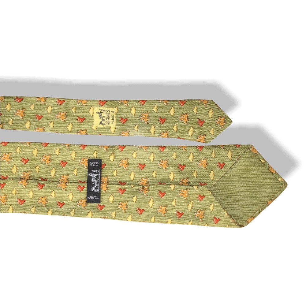 Hermes Pegase Birds Twill Silk Tie, Nr 7831 UA