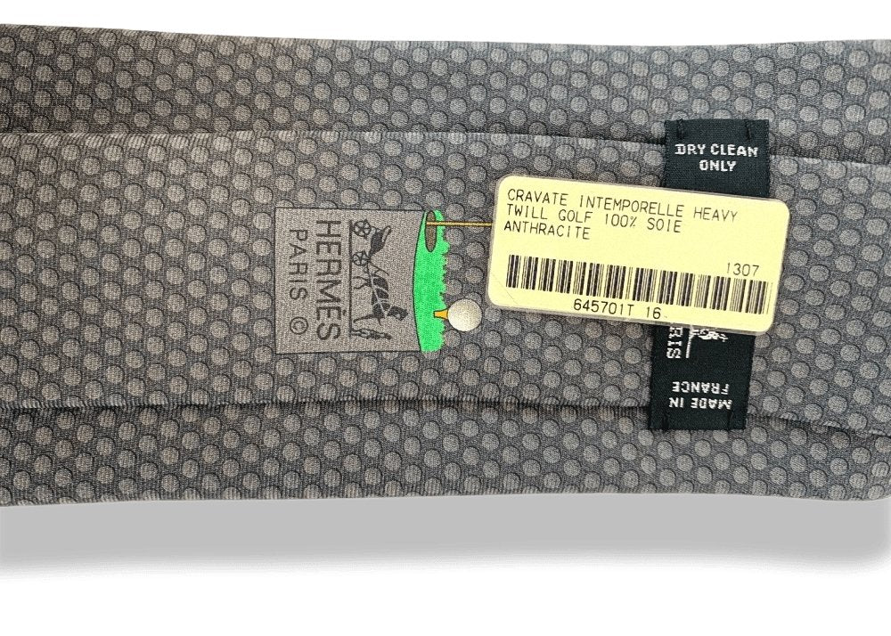 Hermes GOLF Twill Silk Tie