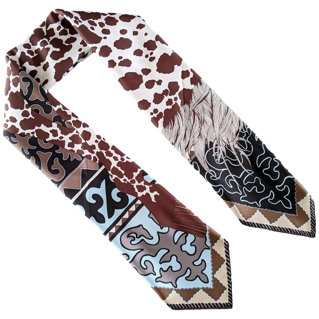 Hermes 2017 Naturel/Marron/Ciel "Appaloosa des Steppes" by Alice Shirley Twill Silk 90cm