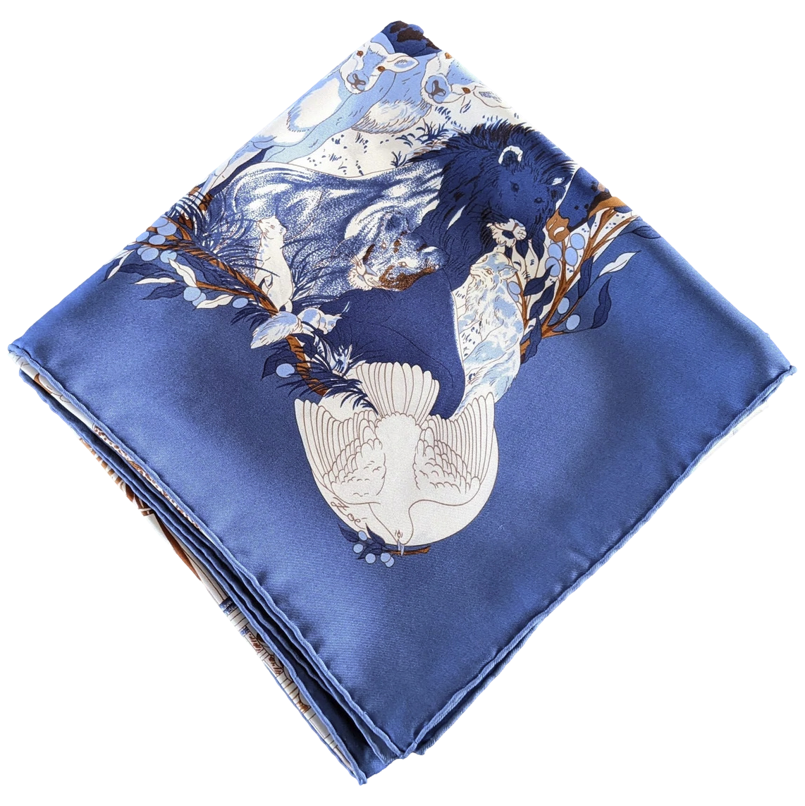 Hermes 2000 Bleu/Blanc "Apres le Deluge" by Zoe Pauwels Twill 90cm