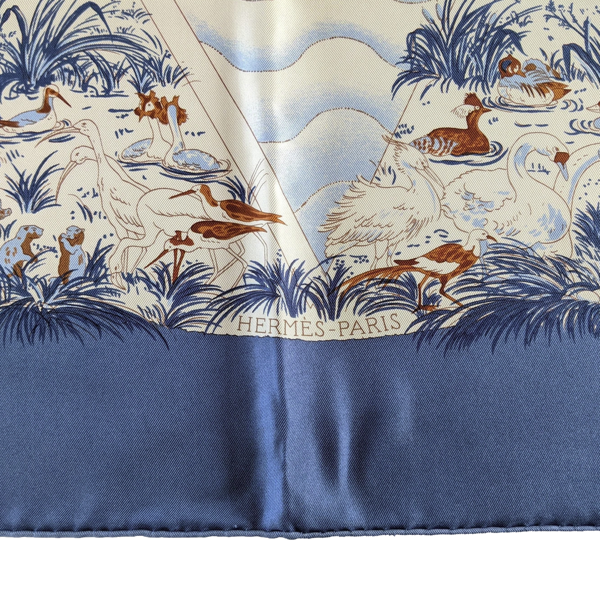 Hermes 2000 Bleu/Blanc "Apres le Deluge" by Zoe Pauwels Twill 90cm