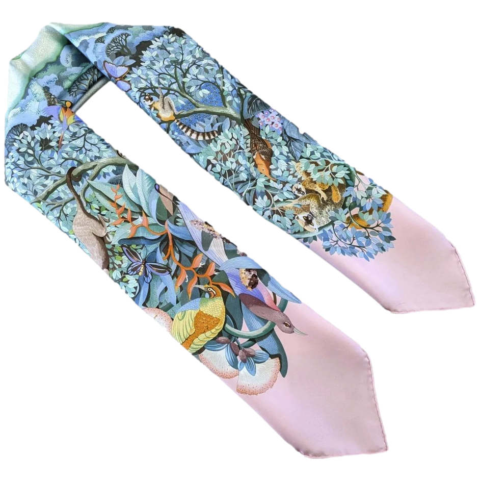 Hermes 2007 Rose Au Coeur de la Vie by Aline Honore Twill 90cm