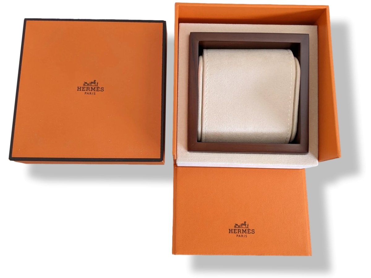 Hermes B07 Luxurious Large Mahogany Wood Box for 2 Watches, New!