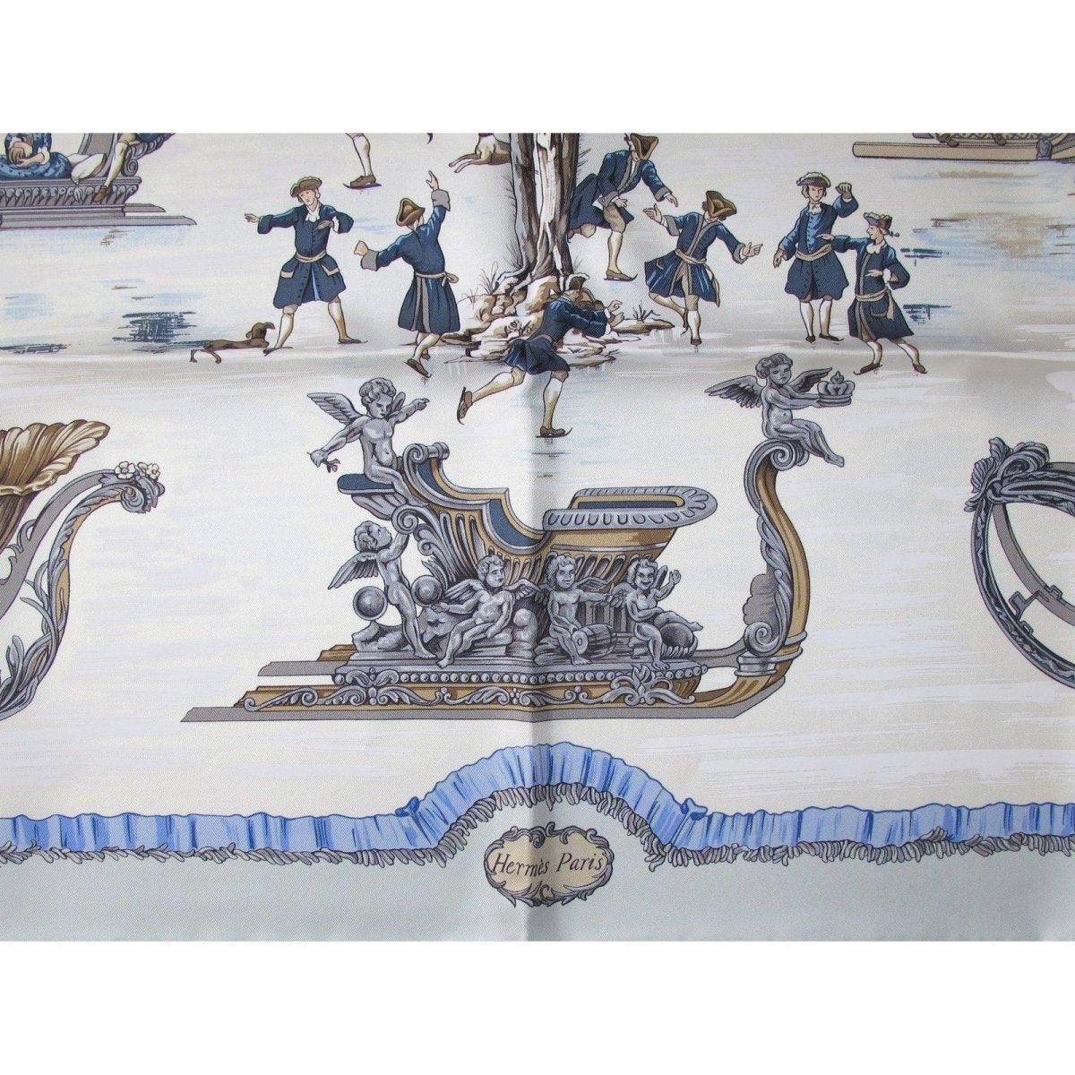 Hermes Traineaux et Glissades by F de la Perriere Silk Twill 90