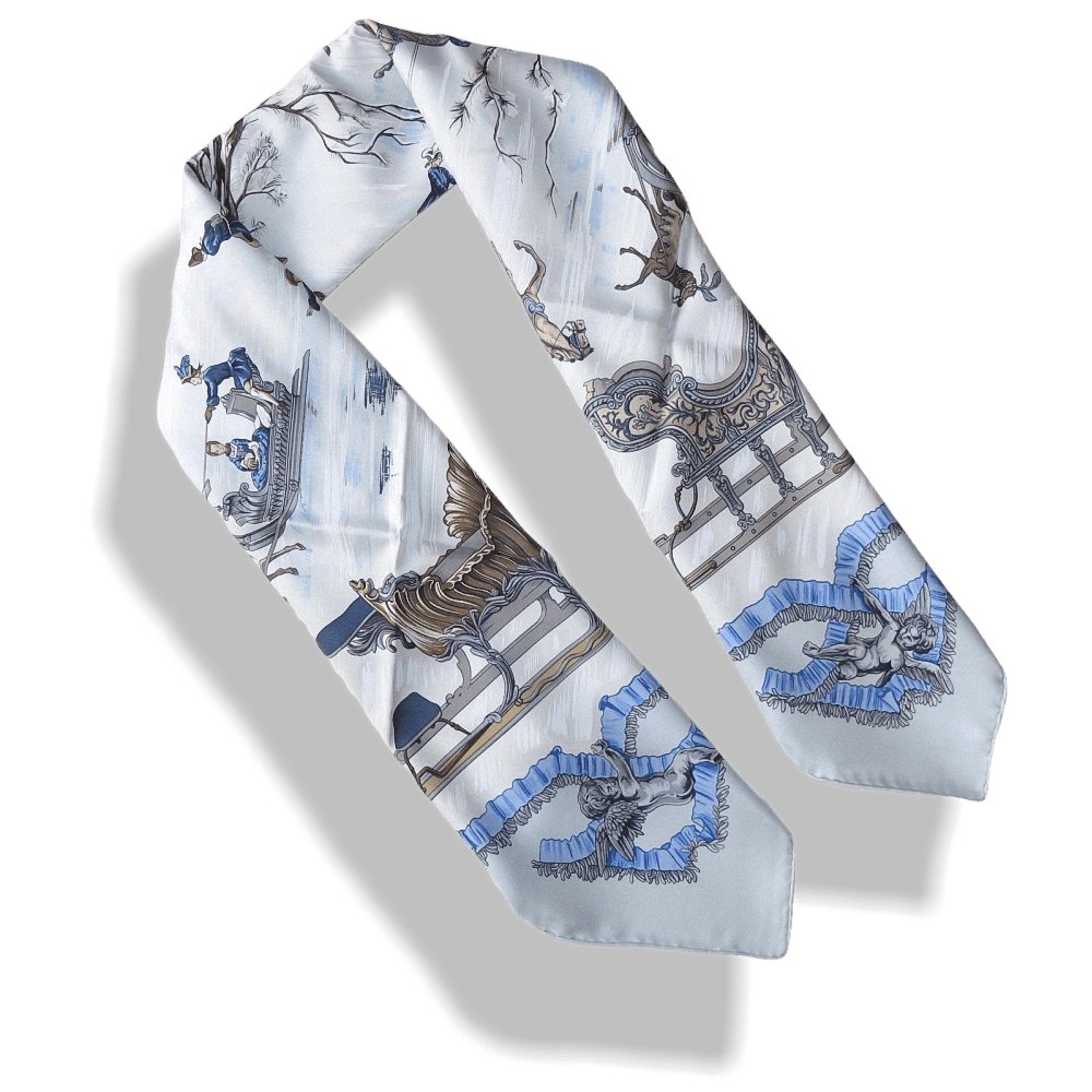 Hermes Traineaux et Glissades by F de la Perriere Silk Twill 90