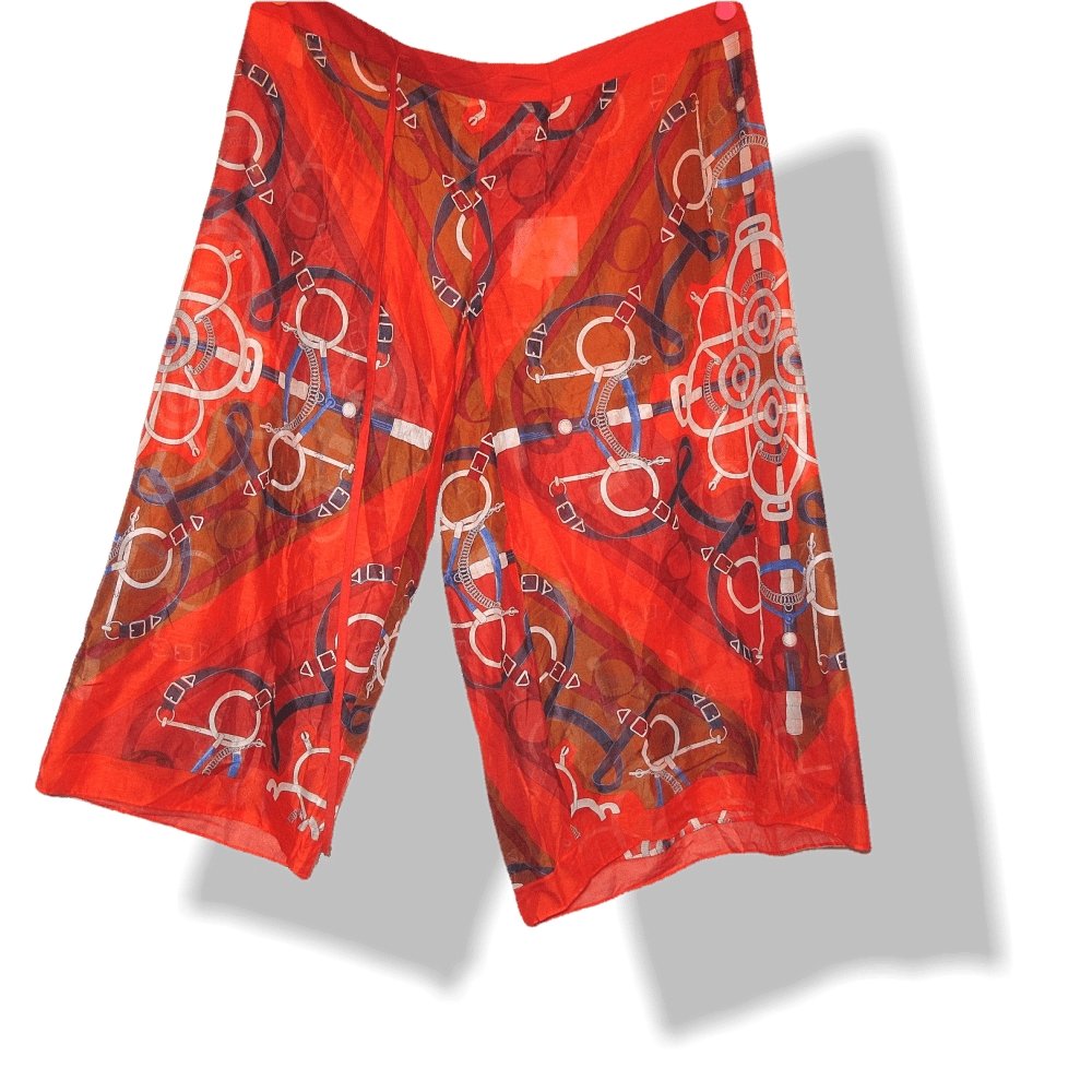 Hermes Eperons d'Or Cotton Sarong Short Large Pants Rare