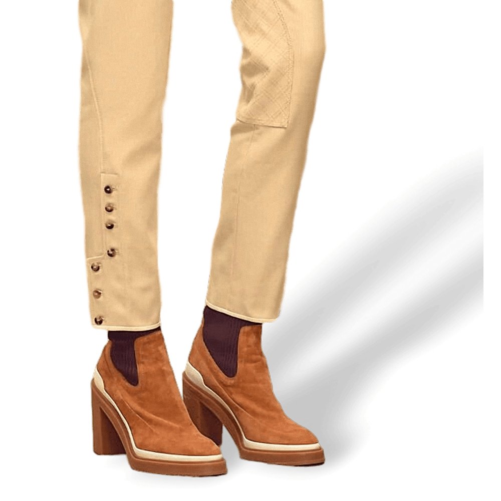 Hermes Beige Silice PANTALON ESPRIT JODHPUR Stretch Cotton Woman Pants, BNWT!