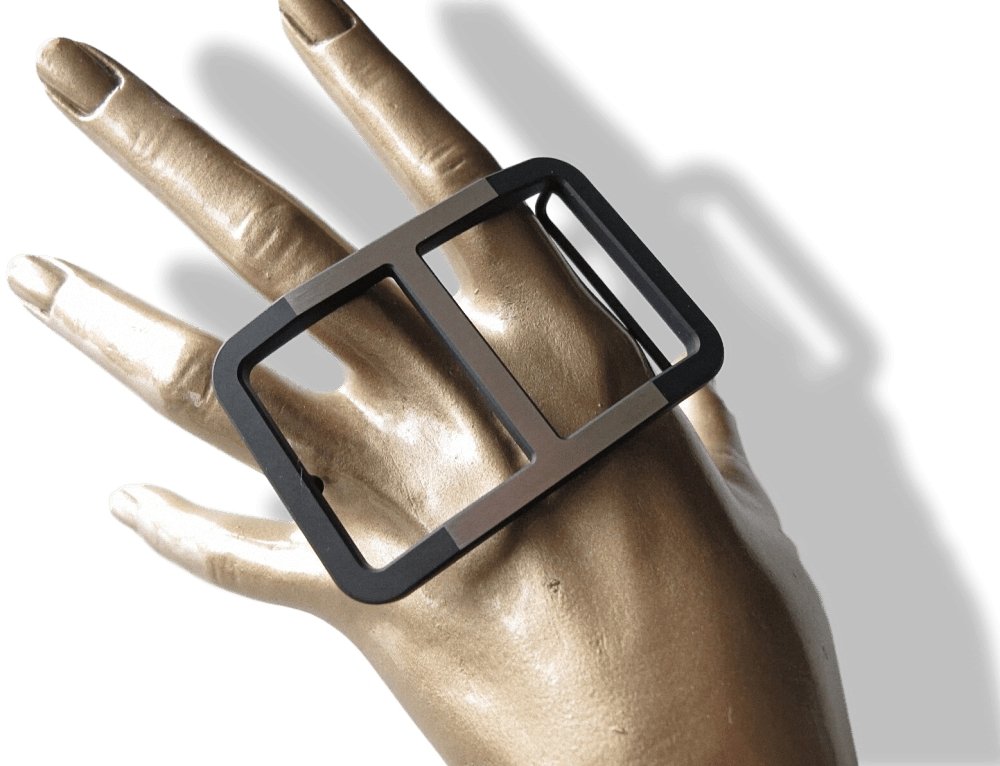 Hermes Black Silver TROTTEUR Belt Buckle 38mm