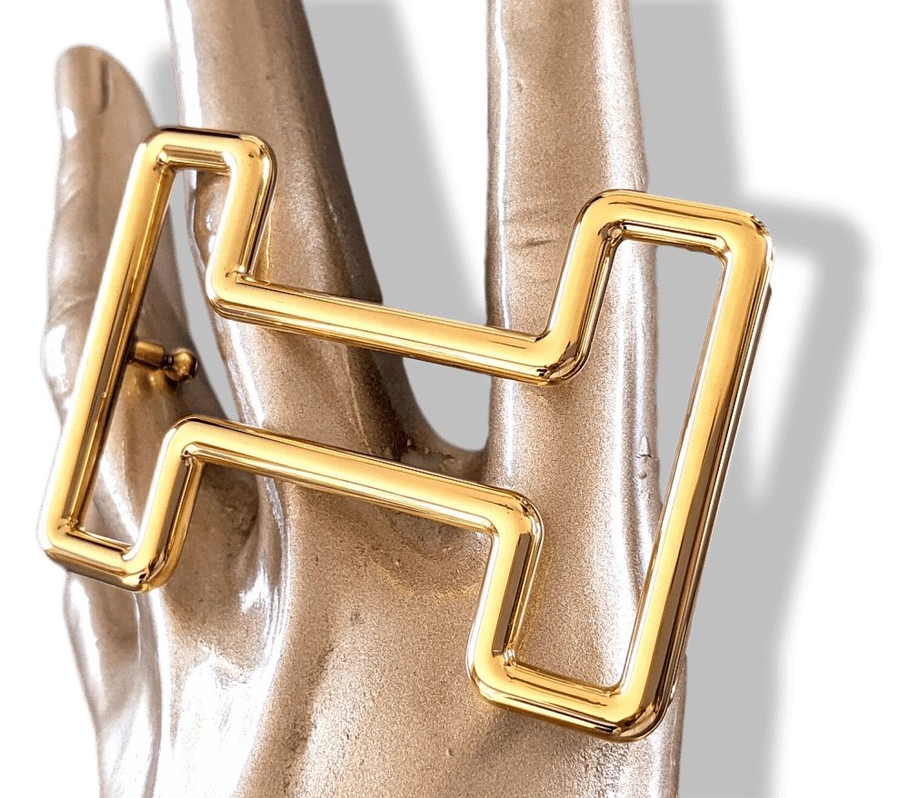 Hermes Big Shiny Gold Belt Buckle TONIGHT 38mm, New with Pouch!