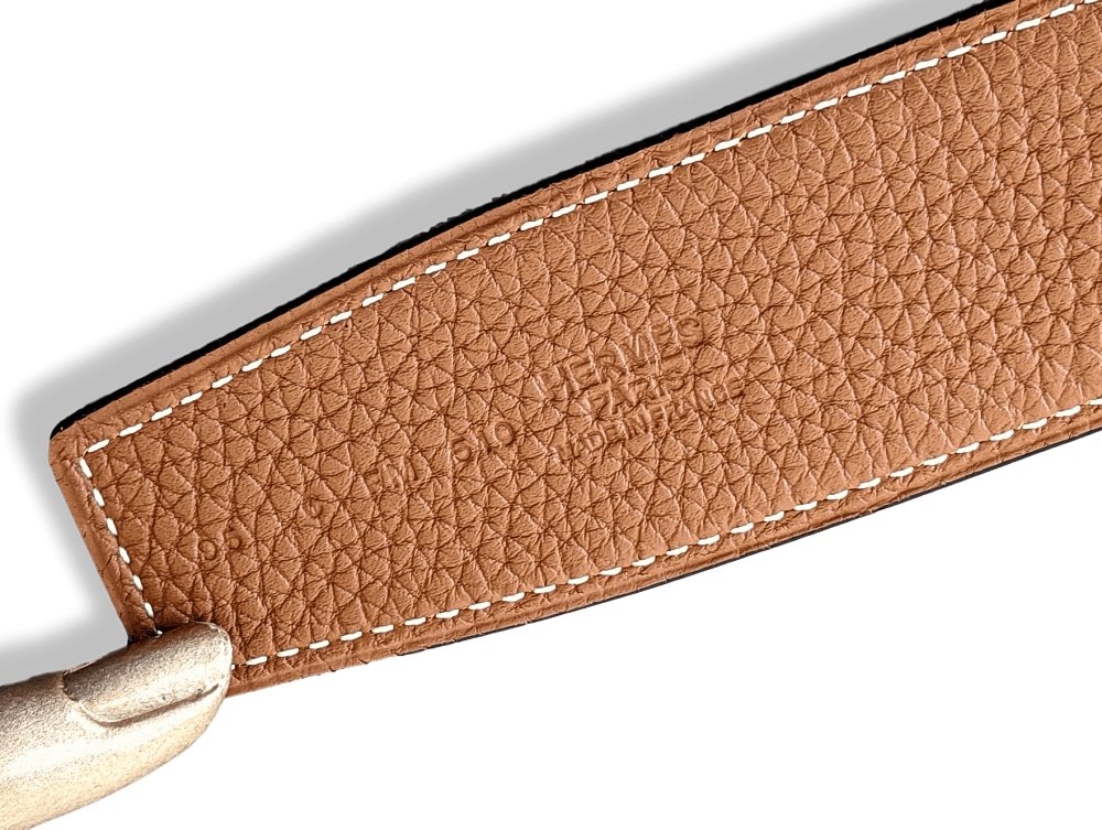 Hermes Black Box/Gold Togo OSCAR Belt Buckle 38 mm Sz95, BNWTIB!